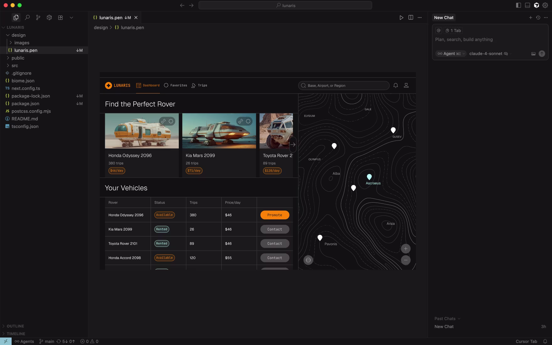 Pencil design interface