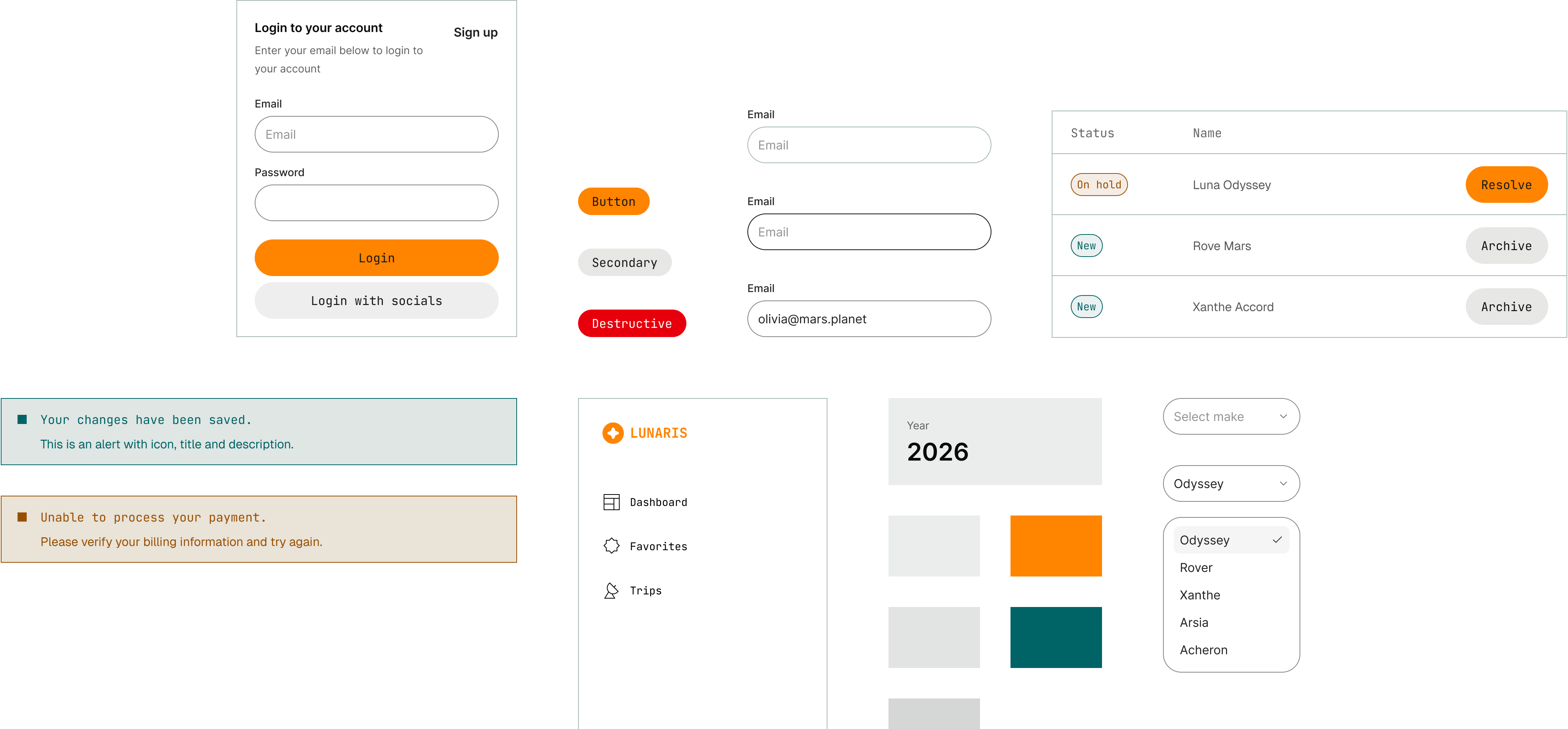 Curated design kits and components
